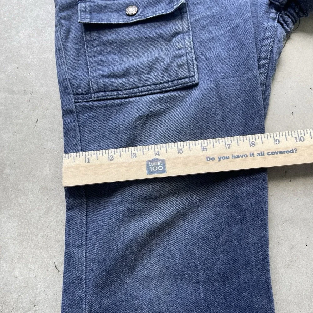 Levis Denim Jeans Vintage 1970's Safari Bush Pocket Bellbottom‎ White Tab Indigo